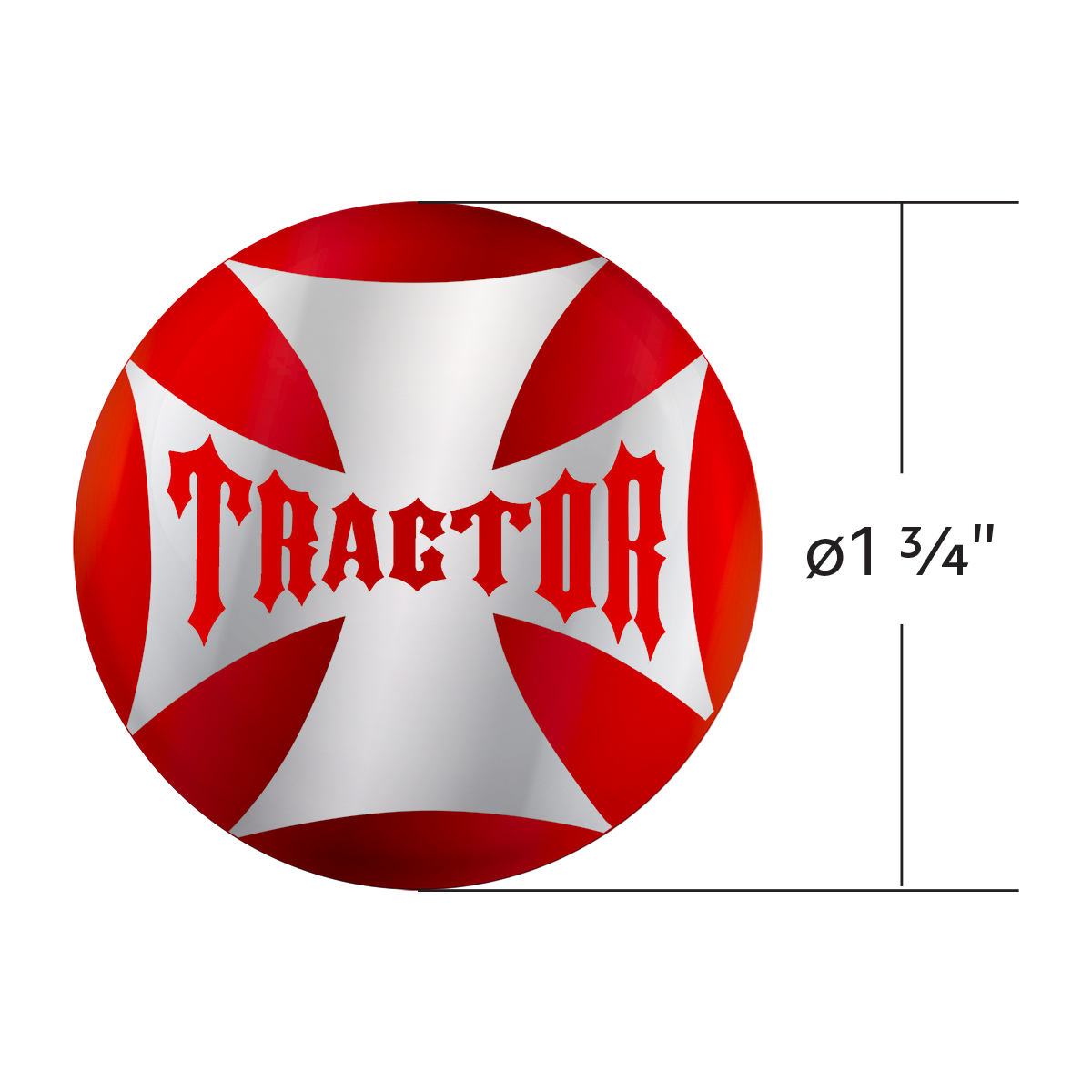 "Tractor" Maltese Cross Air Valve Knob Candy Color Sticker - Candy Red - Thumbnail 3