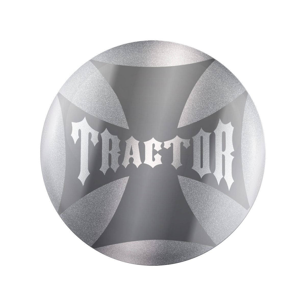 "Tractor" Maltese Cross Air Valve Knob Candy Color Sticker - Liquid Silver - Thumbnail 4