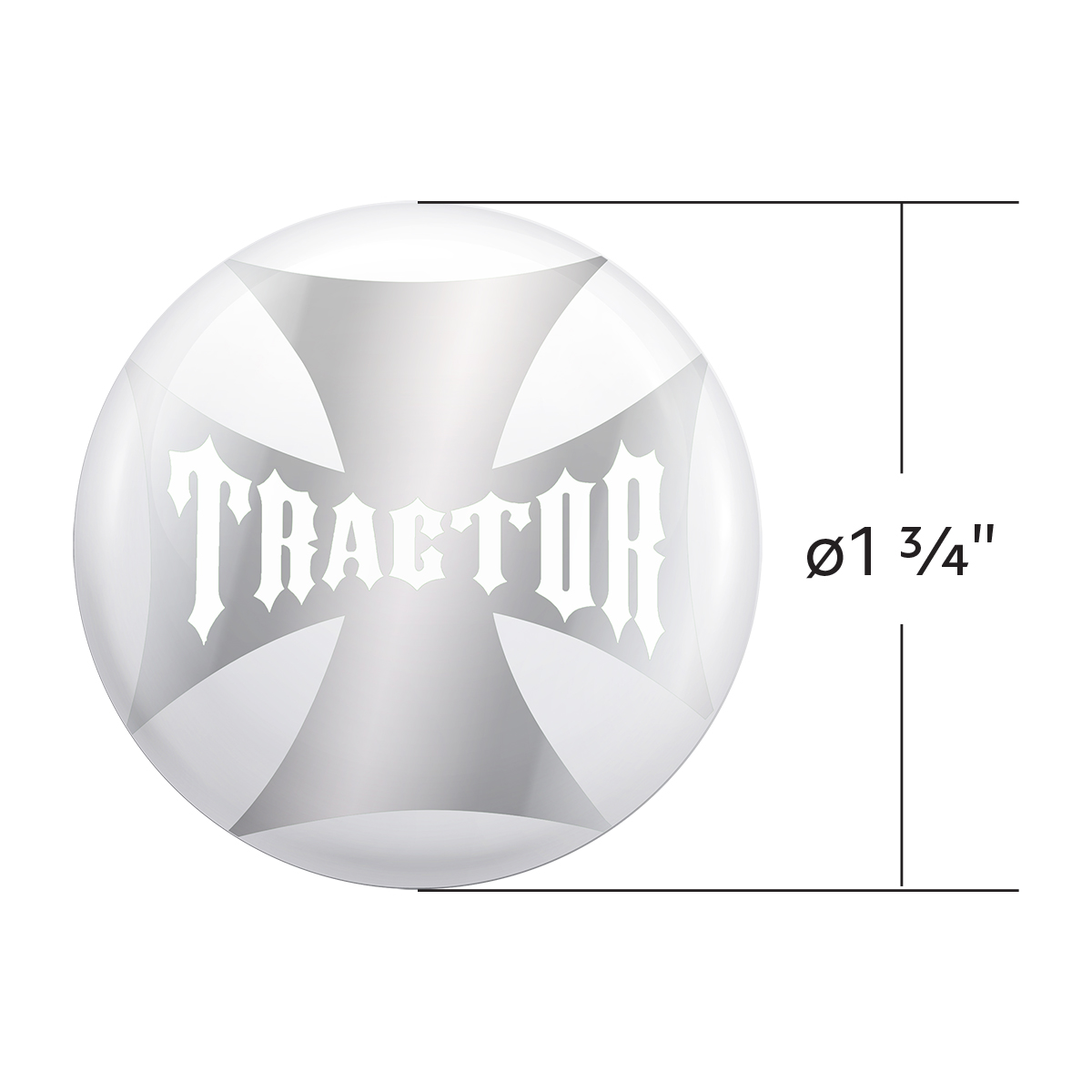 "Tractor" Maltese Cross Air Valve Knob Candy Color Sticker - Pearl White - Thumbnail 3