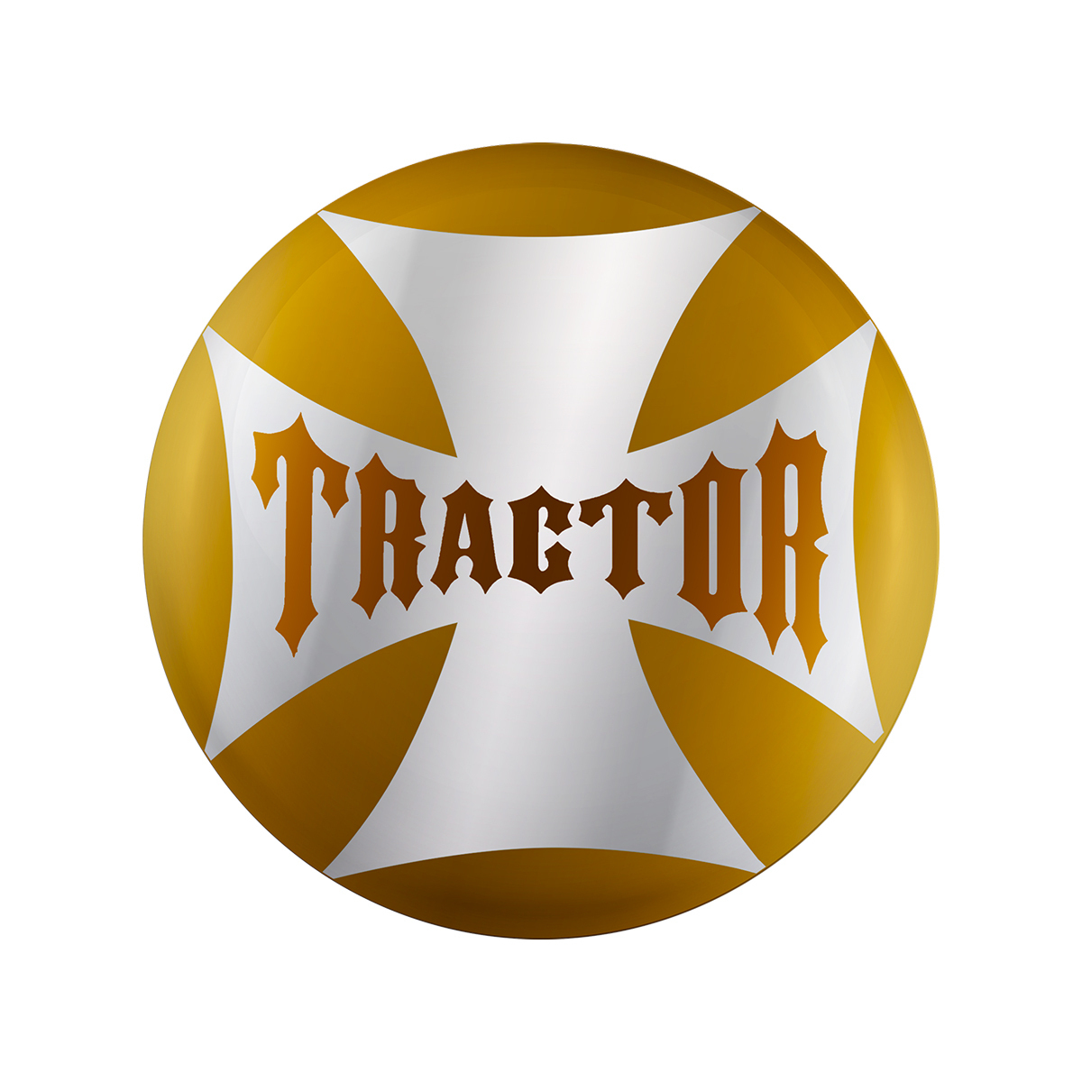 "Tractor" Maltese Cross Air Valve Knob Candy Color Sticker - Electric Yellow - Thumbnail 4