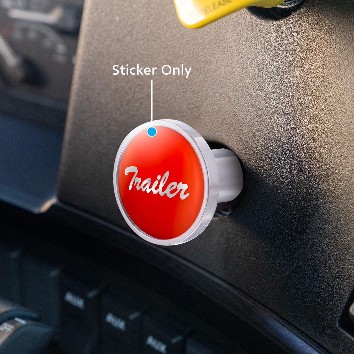 "Trailer" Glossy Air Valve Knob Candy Color Sticker - Cadmium Orange - Thumbnail 2
