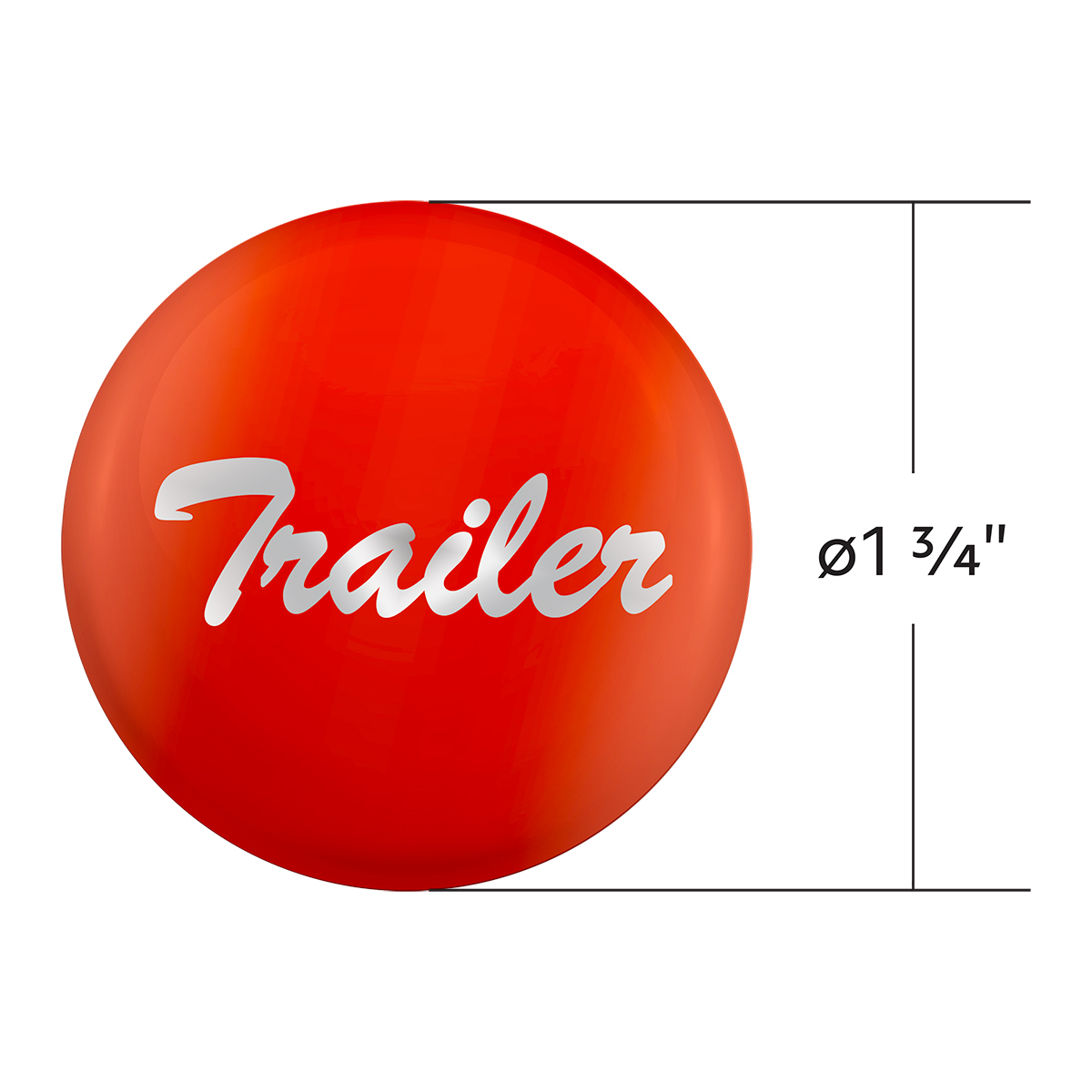 "Trailer" Glossy Air Valve Knob Candy Color Sticker - Cadmium Orange - Thumbnail 3