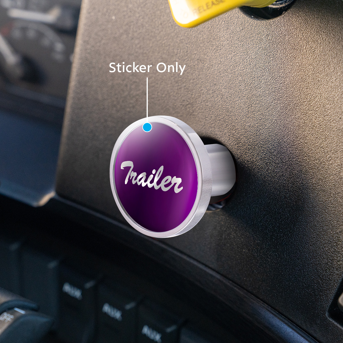 "Trailer" Glossy Air Valve Knob Candy Color Sticker - Candy Purple - Thumbnail 2