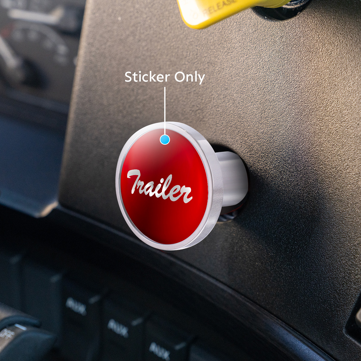 "Trailer" Glossy Air Valve Knob Candy Color Sticker - Candy Red - Thumbnail 2