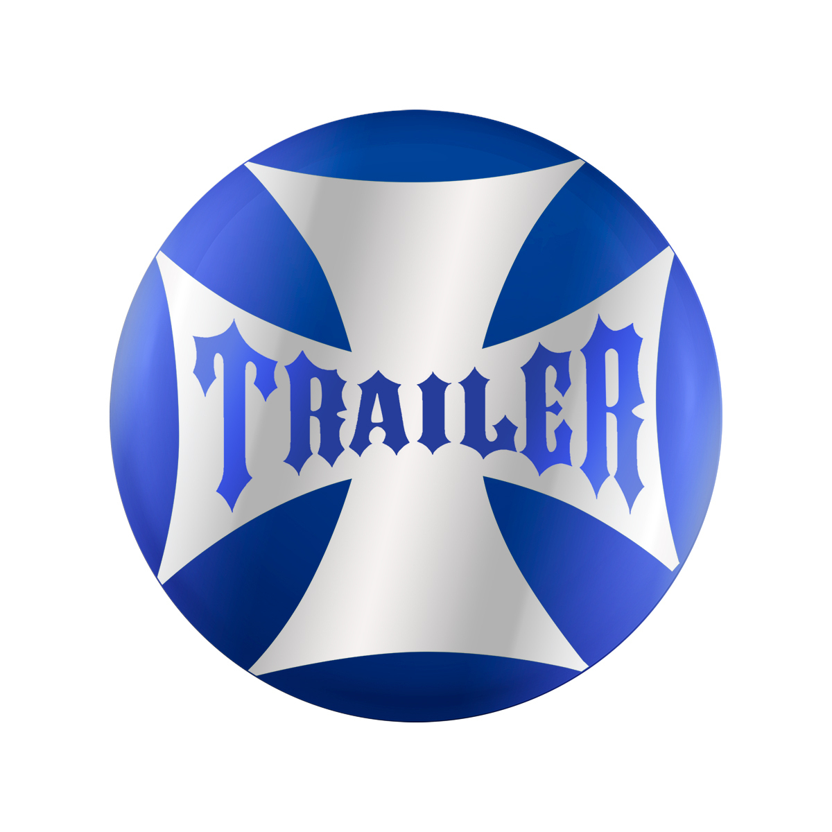 "Trailer" Maltese Cross Air Valve Knob Candy Color Sticker Only- Indigo Blue - Thumbnail 4