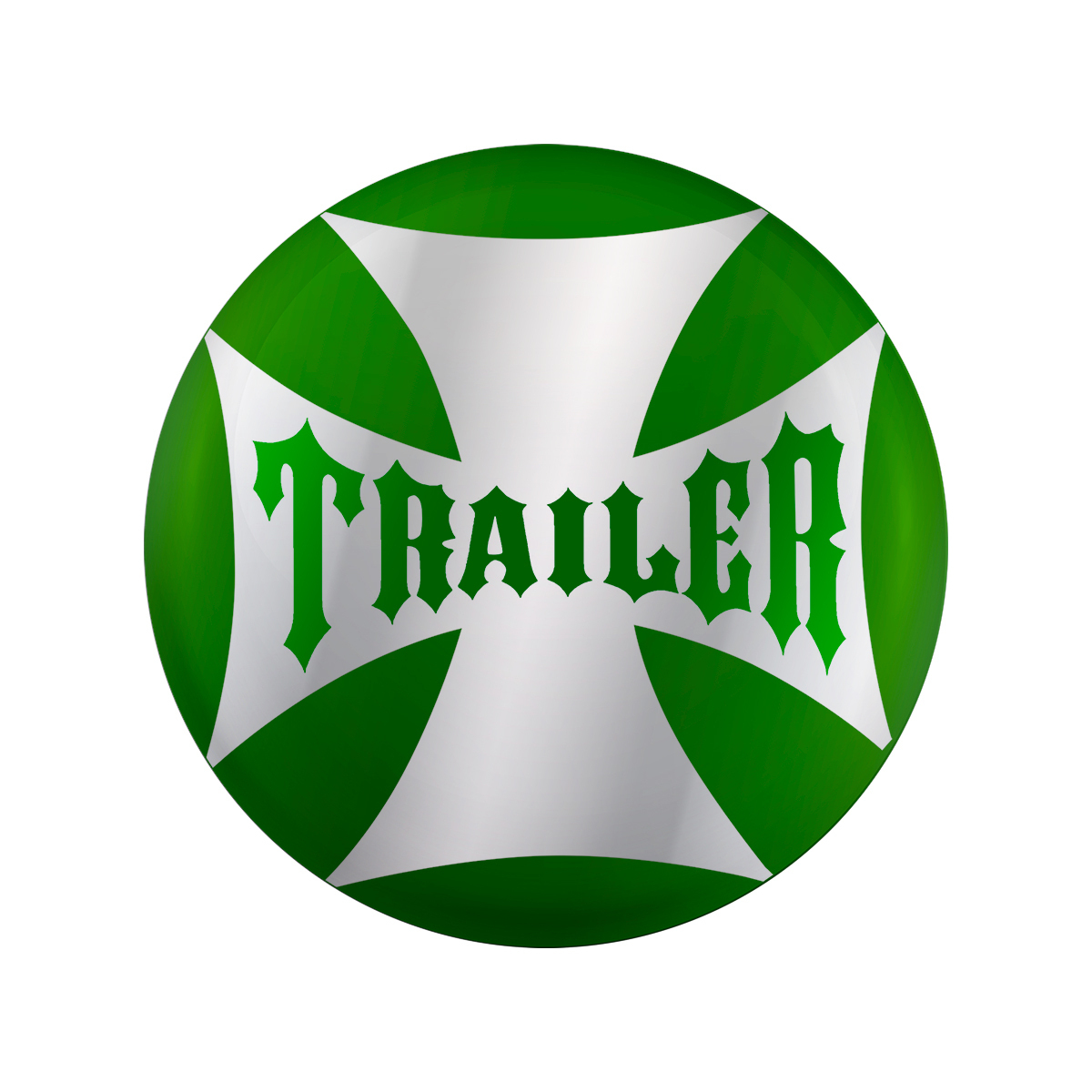 "Trailer" Maltese Cross Air Valve Knob Candy Color Sticker Only- Emerald Green - Thumbnail 4
