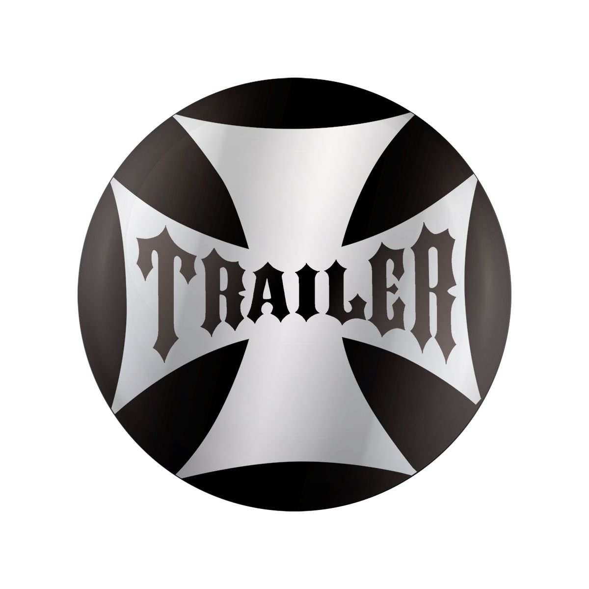 "Trailer" Maltese Cross Air Valve Knob Candy Color Sticker Only- Glossy Black