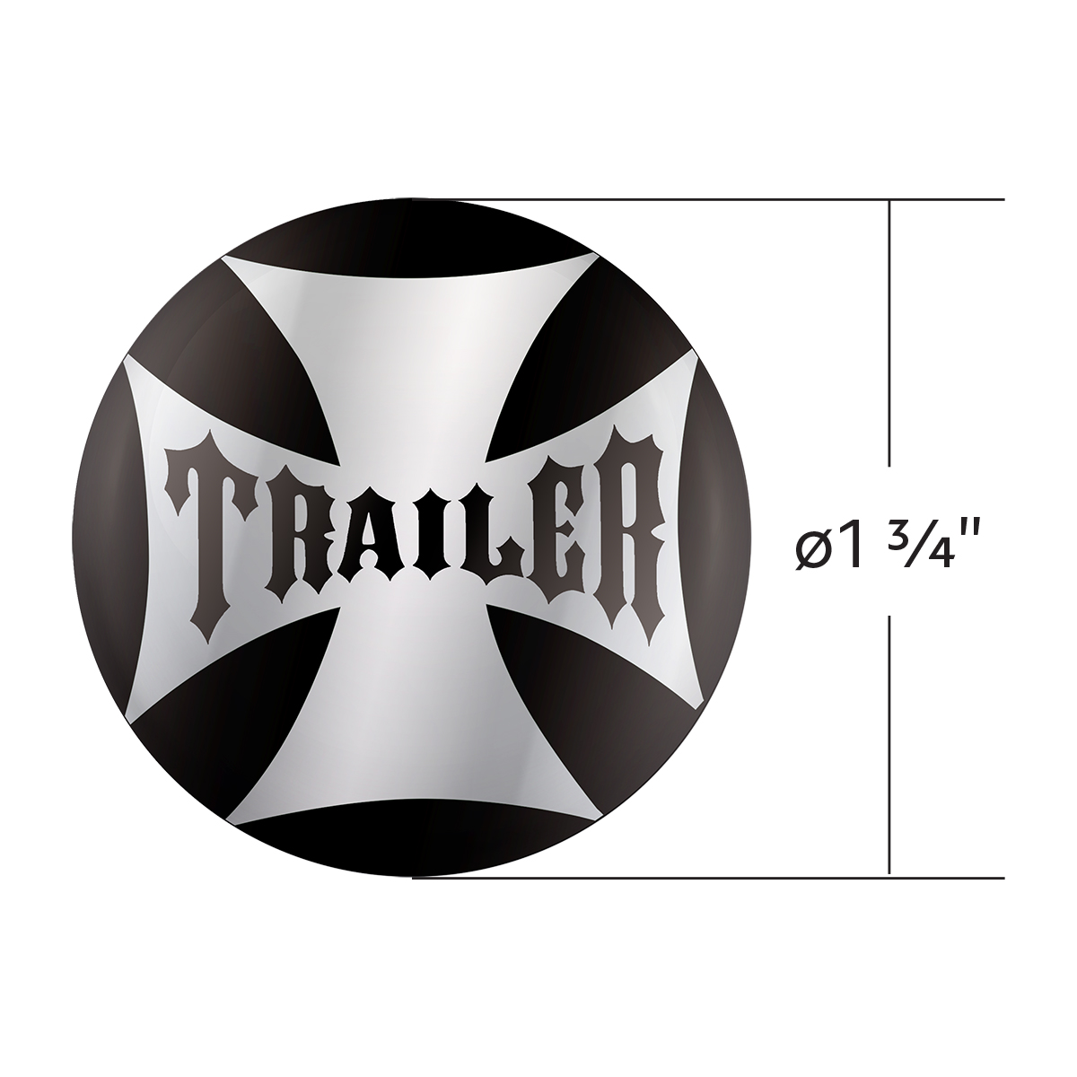 "Trailer" Maltese Cross Air Valve Knob Candy Color Sticker Only- Glossy Black - Thumbnail 3