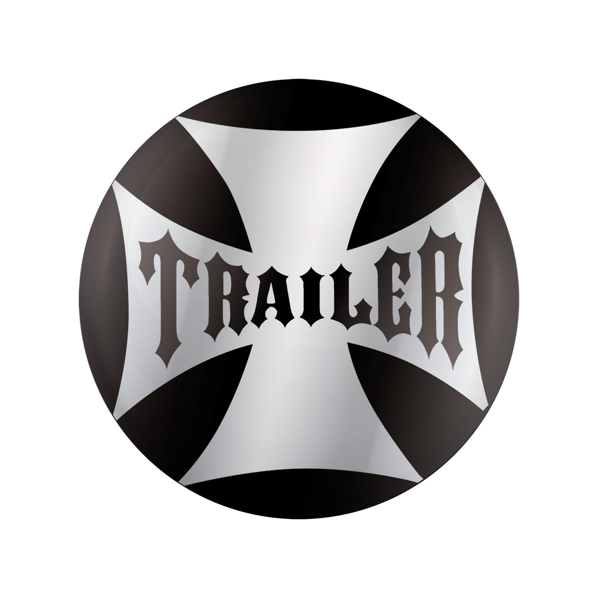 "Trailer" Maltese Cross Air Valve Knob Candy Color Sticker Only- Glossy Black - Thumbnail 4