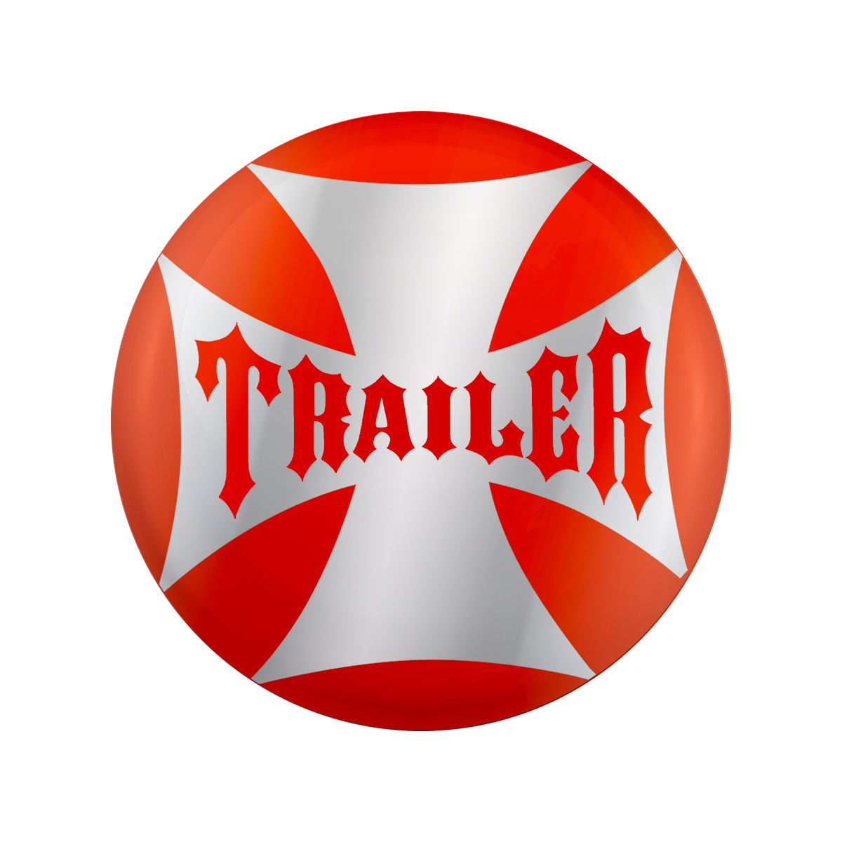 "Trailer" Maltese Cross Air Valve Knob Candy Color Sticker Only- Cadmium Orange - Thumbnail 4