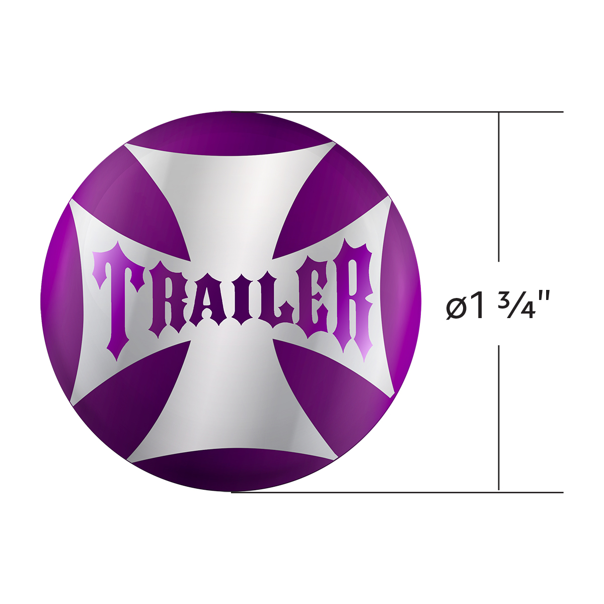 "Trailer" Maltese Cross Air Valve Knob Candy Color Sticker Only- Candy Purple - Thumbnail 3