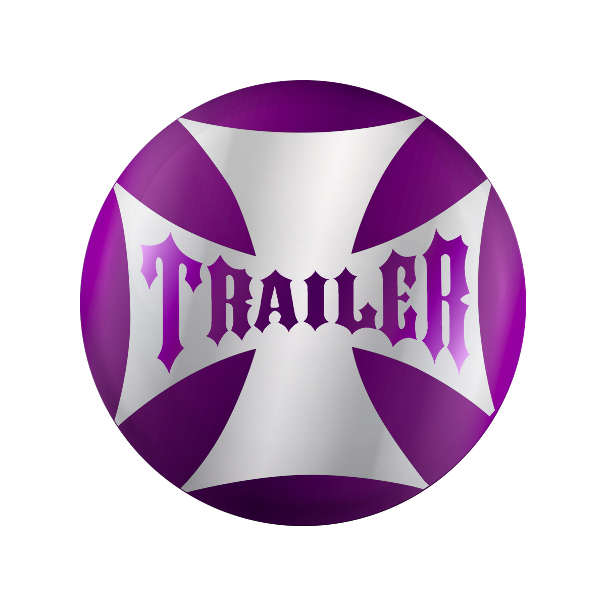 "Trailer" Maltese Cross Air Valve Knob Candy Color Sticker Only- Candy Purple - Thumbnail 4