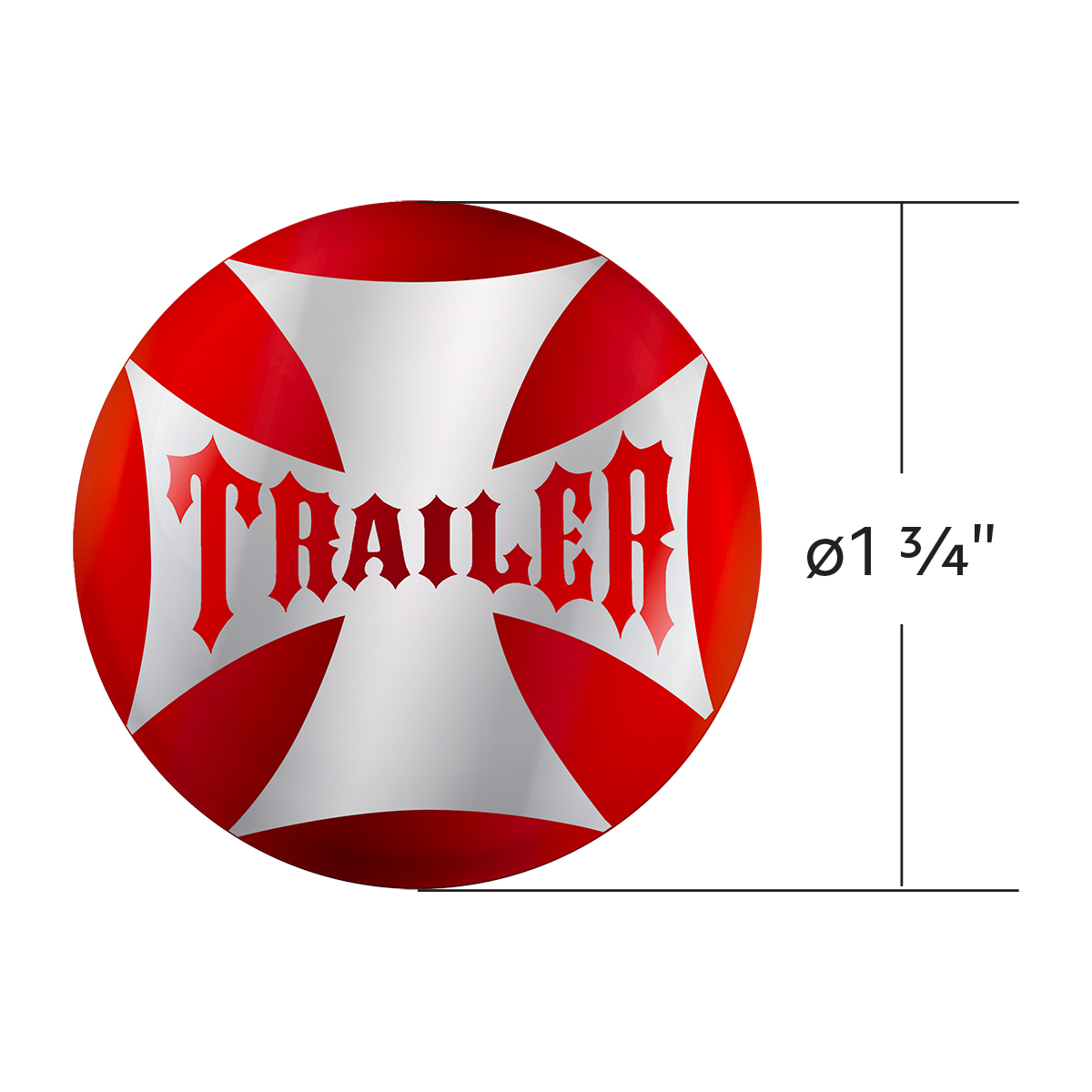 "Trailer" Maltese Cross Air Valve Knob Candy Color Sticker Only - Candy Red - Thumbnail 3