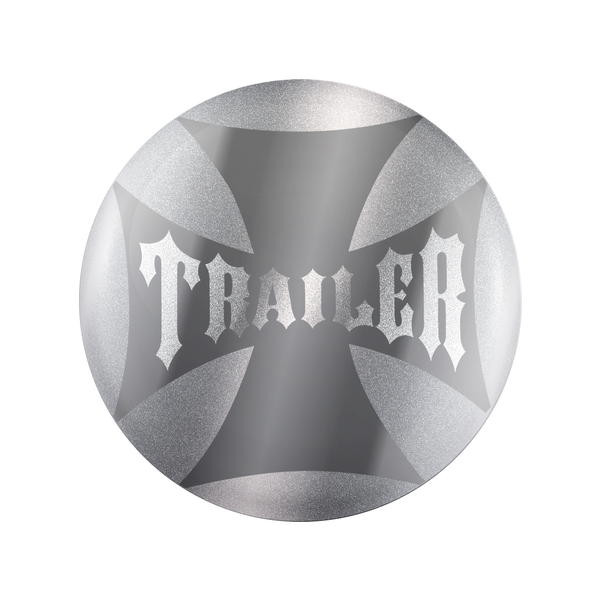 "Trailer" Maltese Cross Air Valve Knob Candy Color Sticker Only - Liquid Silver - Thumbnail 4