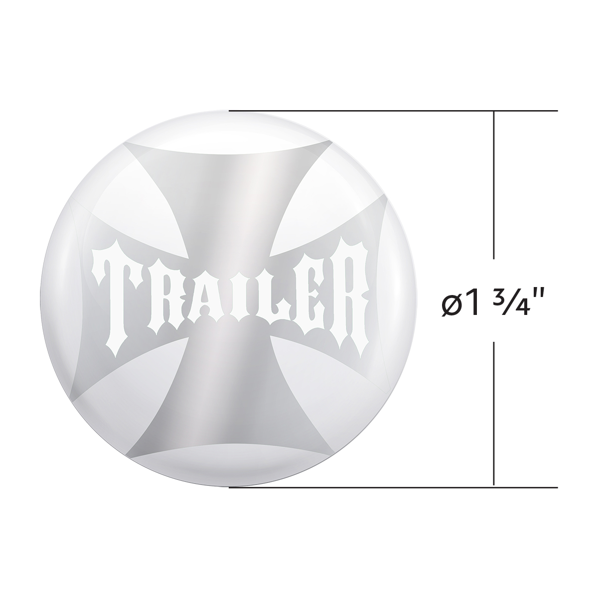 "Trailer" Maltese Cross Air Valve Knob Candy Color Sticker Only- Pearl White - Thumbnail 3