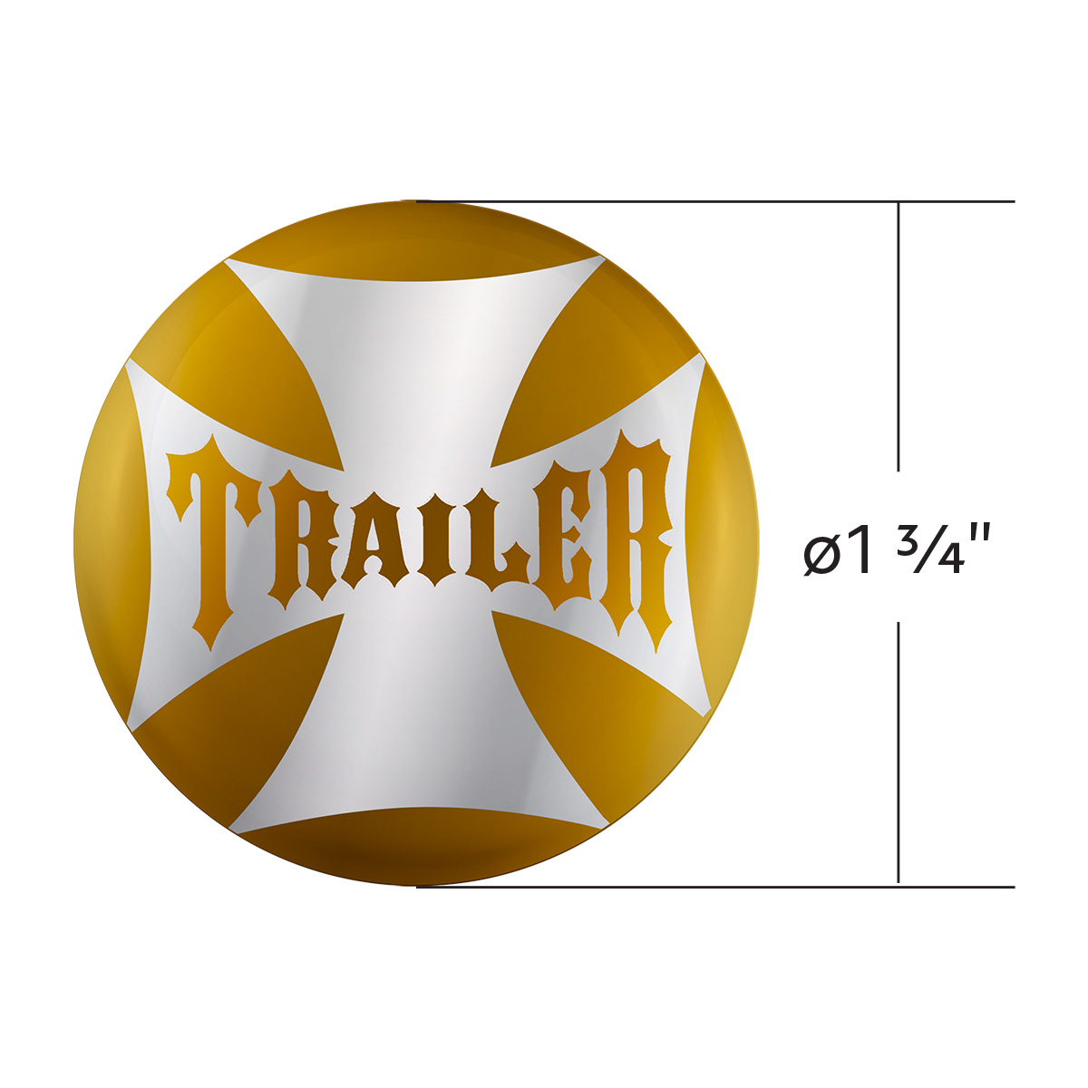 "Trailer" Maltese Cross Air Valve Knob Candy Color Sticker Only- Electric Yellow - Thumbnail 3