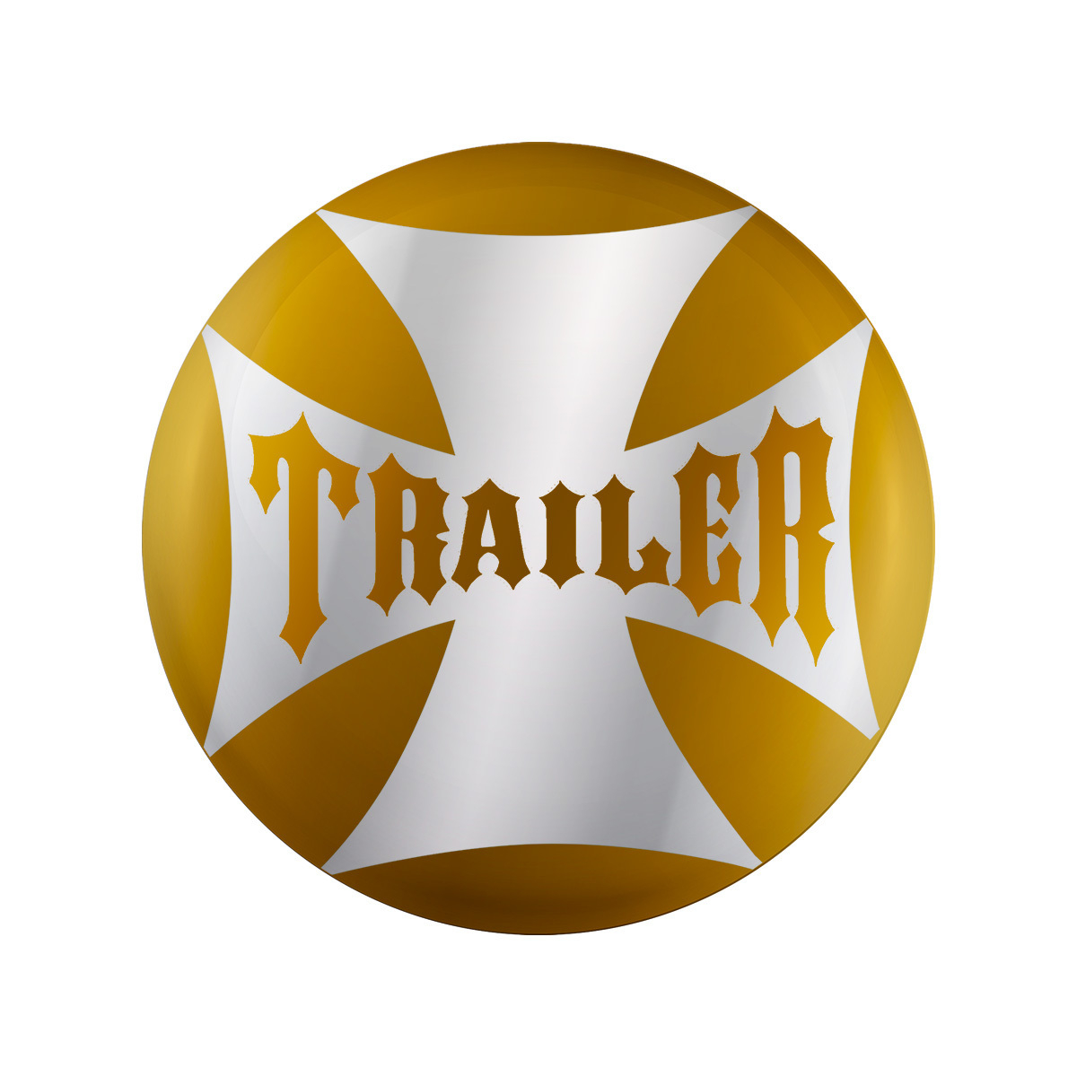 "Trailer" Maltese Cross Air Valve Knob Candy Color Sticker Only- Electric Yellow - Thumbnail 4