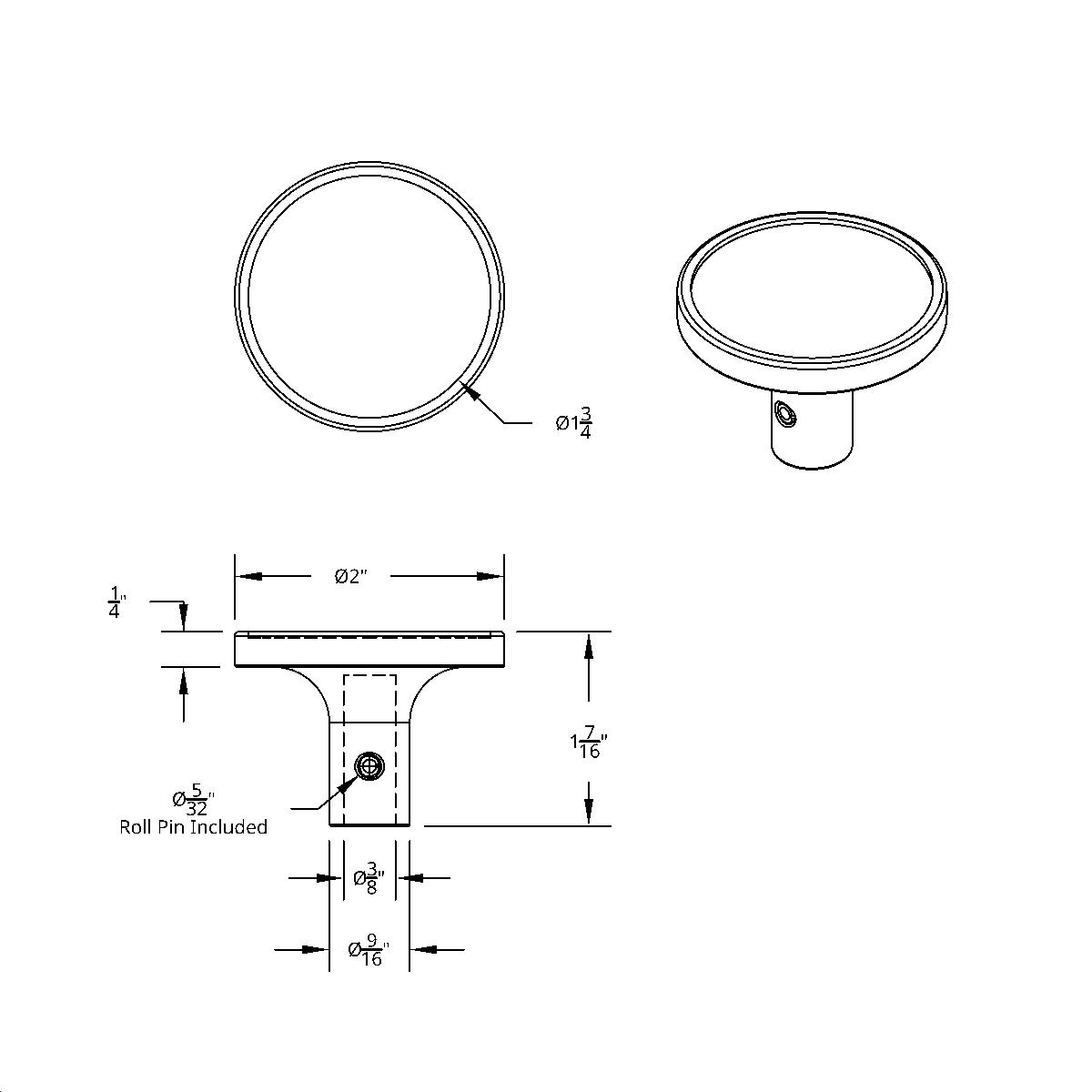 Short Air Valve Knob Only - Pin Mount - Thumbnail 2