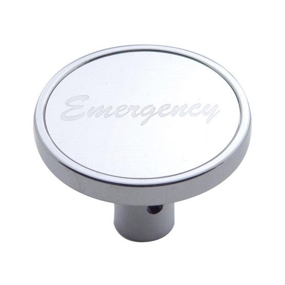 "Emergency" Short Air Valve Knob - Silver Aluminum Sticker