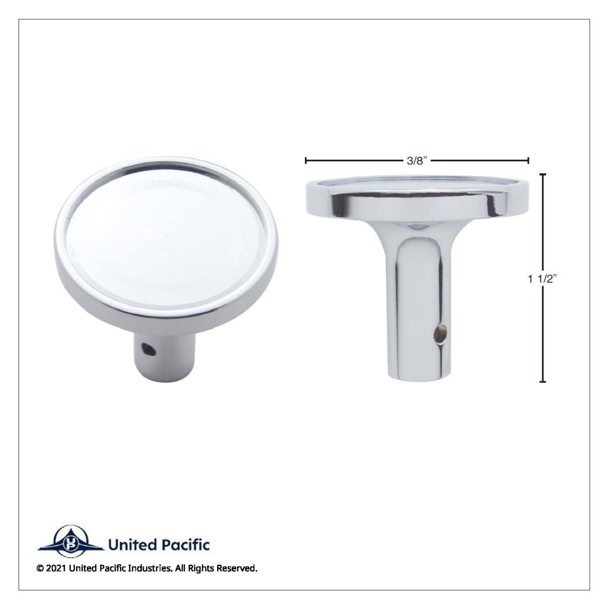 "Trailer" Long Air Valve Knob - Silver Glossy Sticker - Thumbnail 2