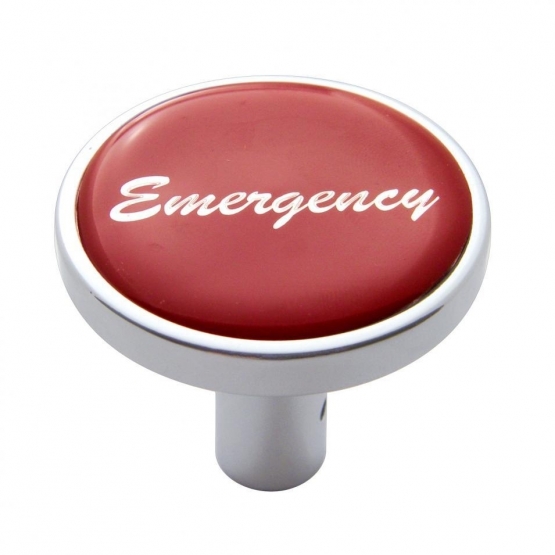 "Emergency" Long Air Valve Knob - Red Glossy Sticker - Thumbnail 2