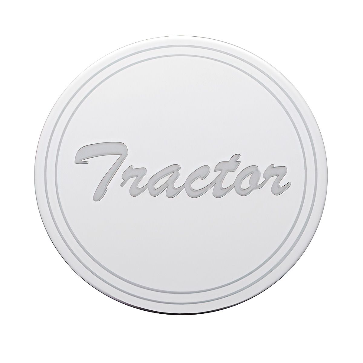"Tractor" Stainless Air Valve Knob Plaque Only - Cursive Script