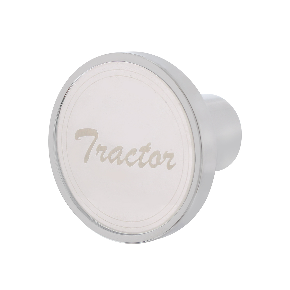 Aluminum Screw-On Air Valve Knob With Stainless Tractor Plaque - Chrome - Thumbnail 3