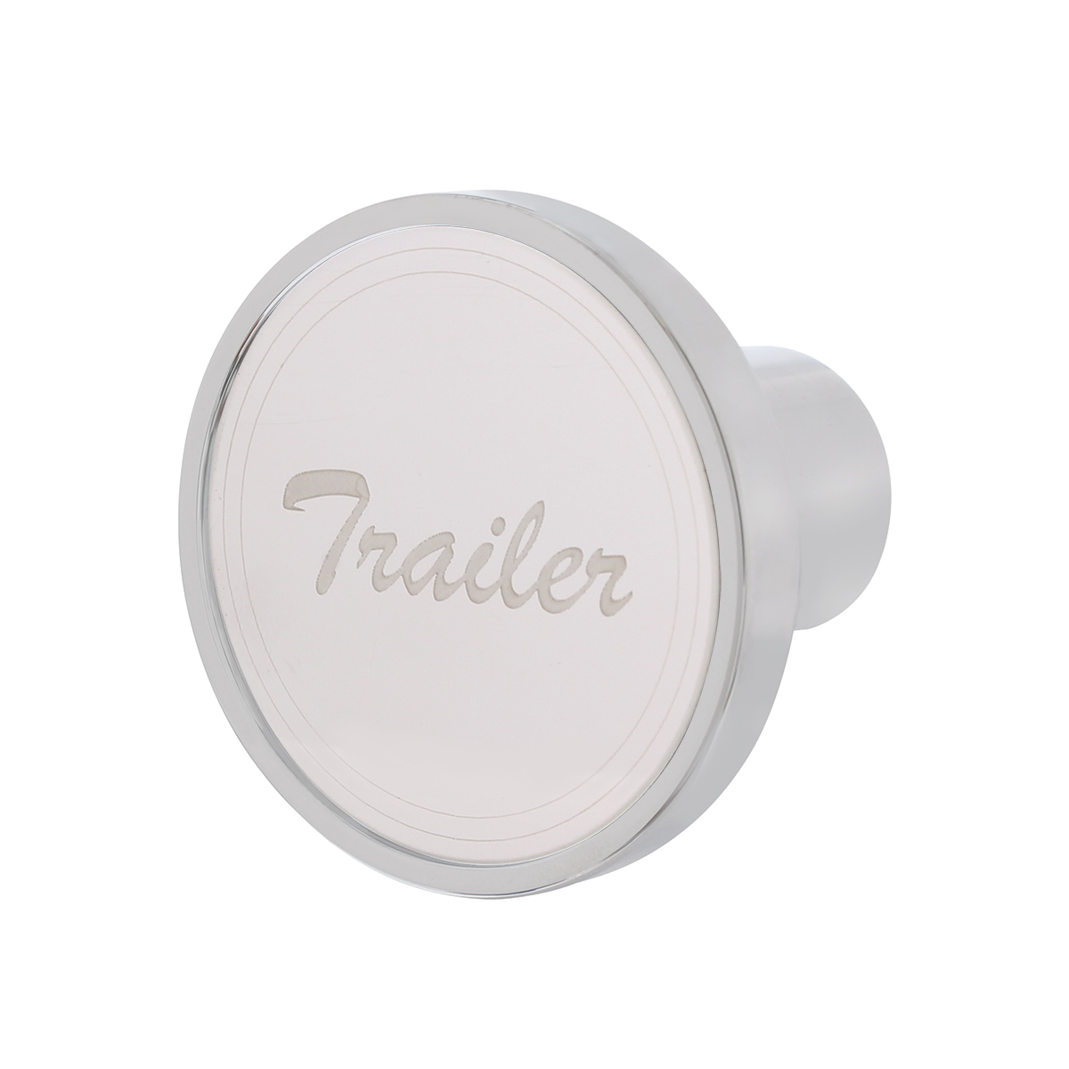 Aluminum Screw-On Air Valve Knob With Stainless Trailer Plaque - Chrome - Thumbnail 3