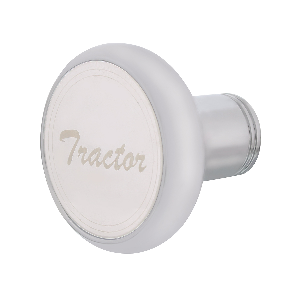 "Tractor" Deluxe Air Valve Knob - Stainless Plaque With Cursive Script - Thumbnail 3