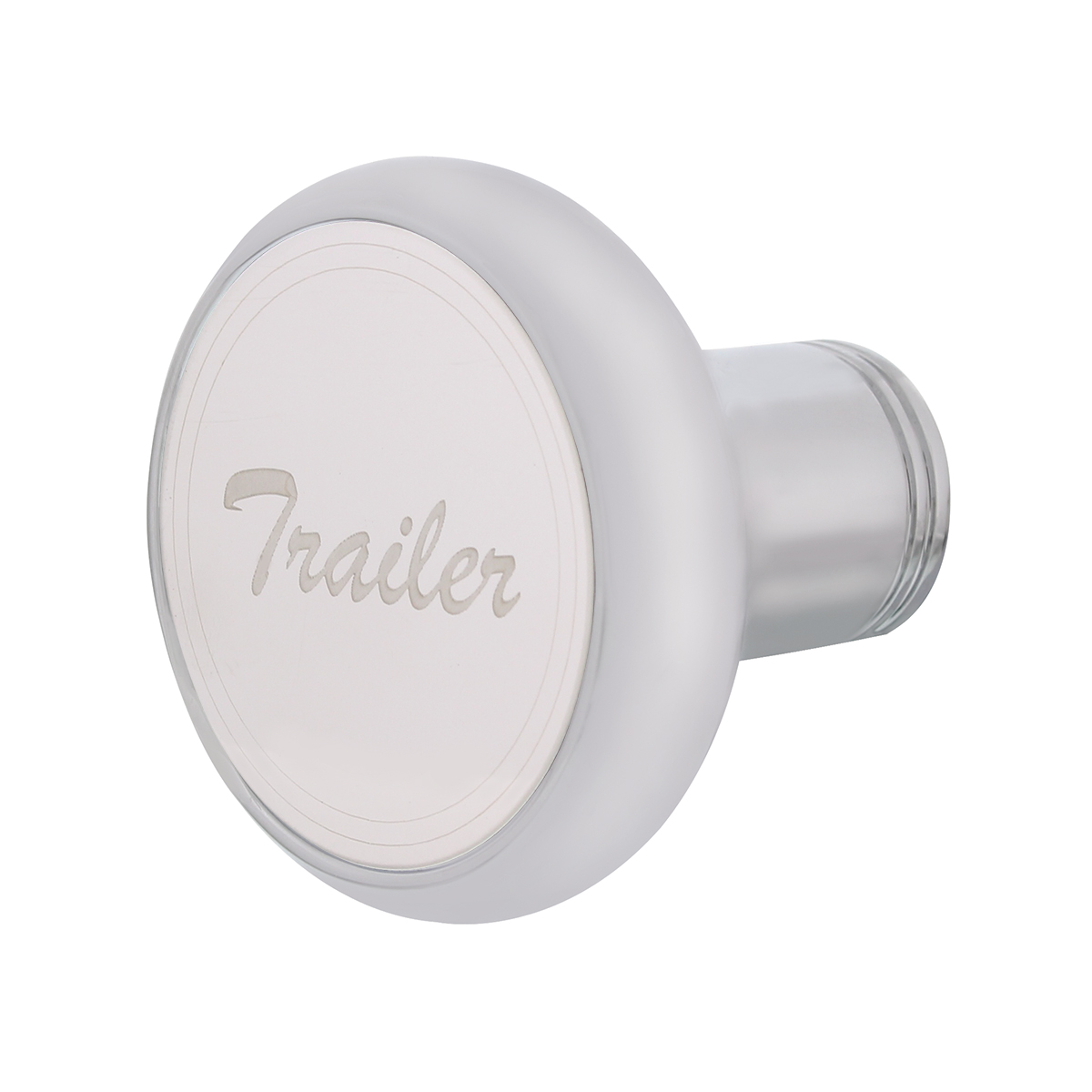 "Trailer" Deluxe Air Valve Knob - Stainless Plaque With Cursive Script - Thumbnail 3