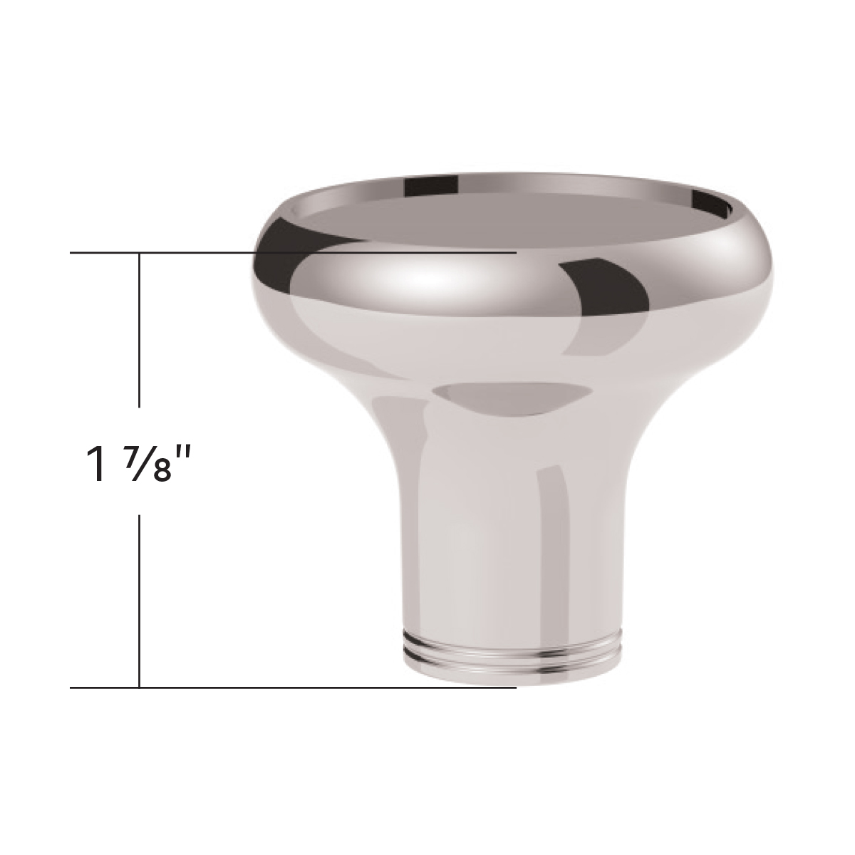 1/2"-13 Thread-On Aluminum Round Shift Knob - Chrome - Thumbnail 4