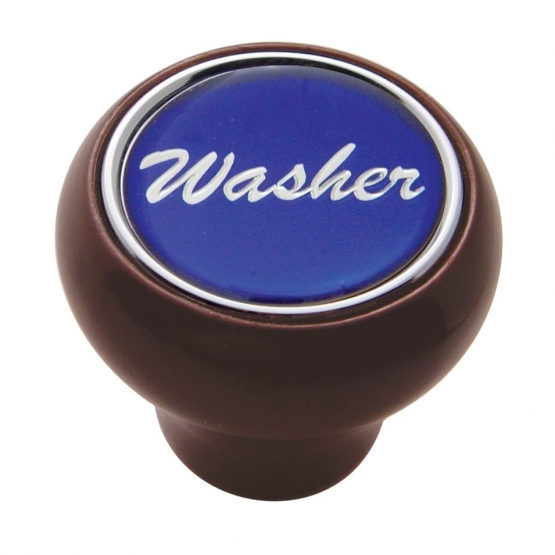 "Washer" Wood Deluxe Dash Knob - Blue Glossy Sticker