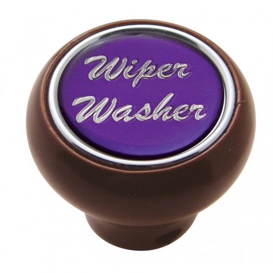 "Wiper/Washer" Wood Deluxe Dash Knob - Purple Glossy Sticker