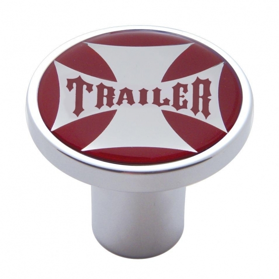 "Trailer" Air Valve Knob - Red Maltese Cross Sticker