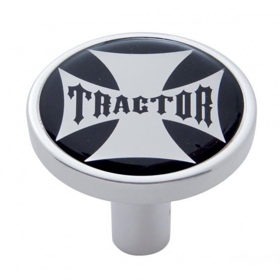 "Tractor" Long Air Valve Knob - Black Maltese Cross Sticker