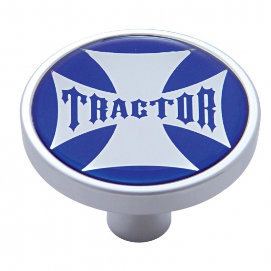 "Tractor" Short Air Valve Knob - Blue Maltese Cross Sticker