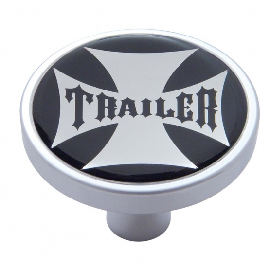 "Trailer" Short Air Valve Knob - Black Maltese Cross Sticker