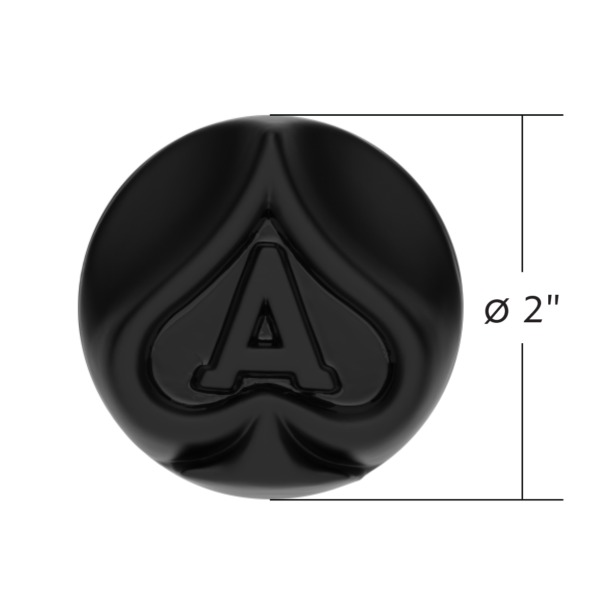 Ace Of Spades Air Valve Knob - Matte Black With Gloss Black Inlay - Thumbnail 5