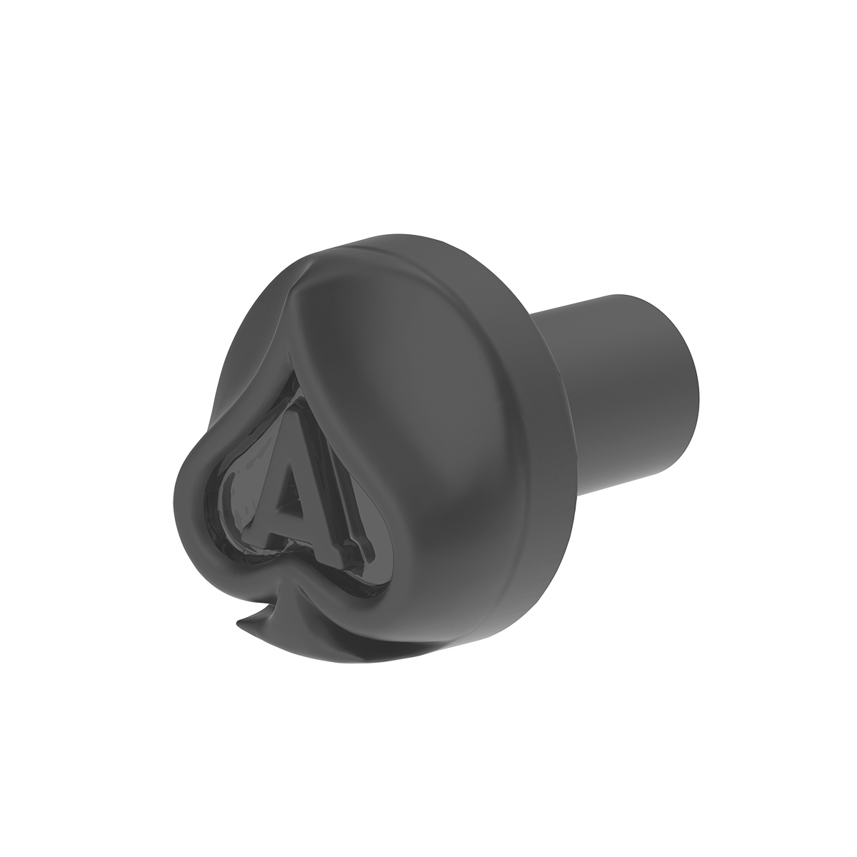 Ace Of Spades Air Valve Knob - Matte Black With Gloss Black Inlay - Thumbnail 8