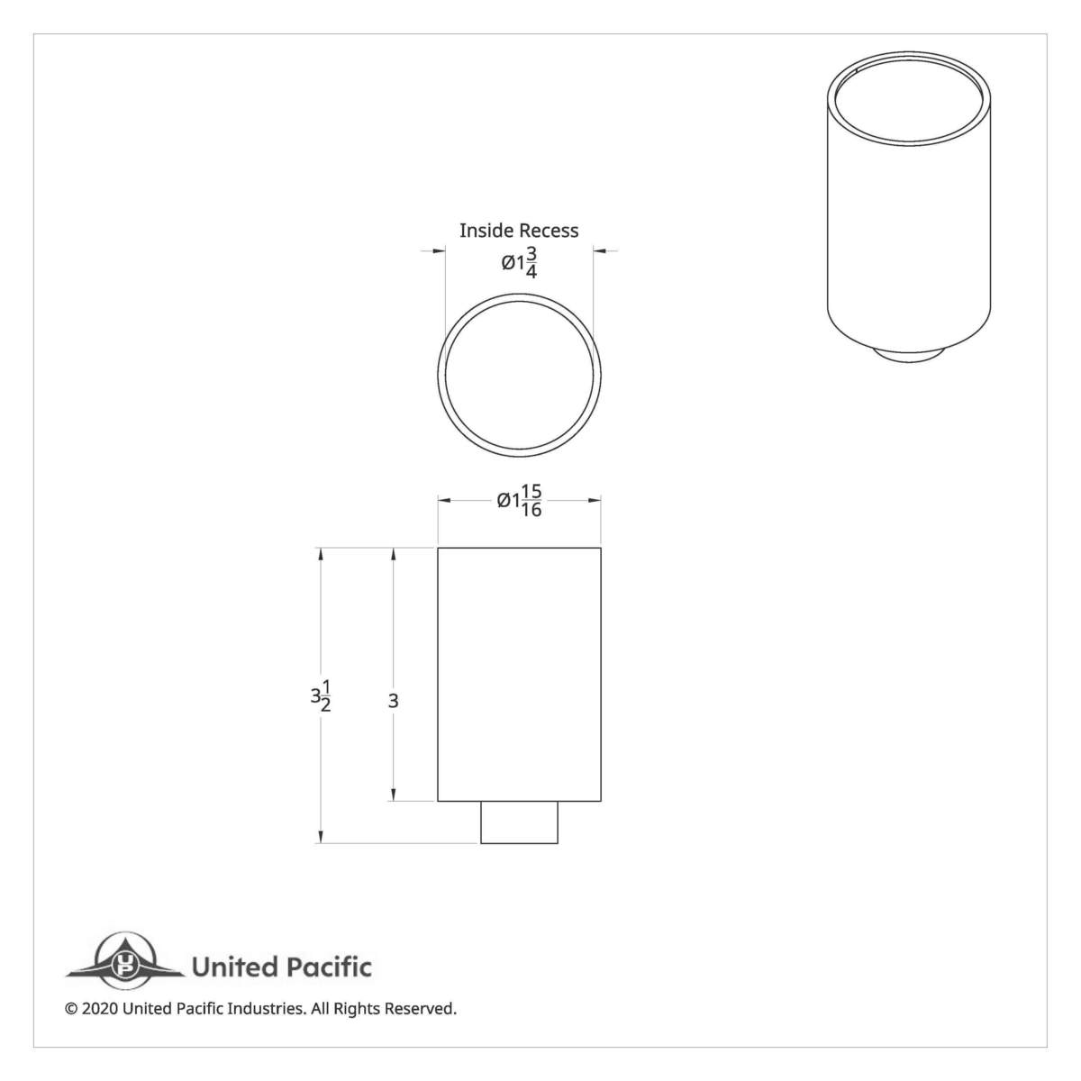 "Trailer" 3" Air Valve Knob - Blue Glossy Sticker - Thumbnail 3