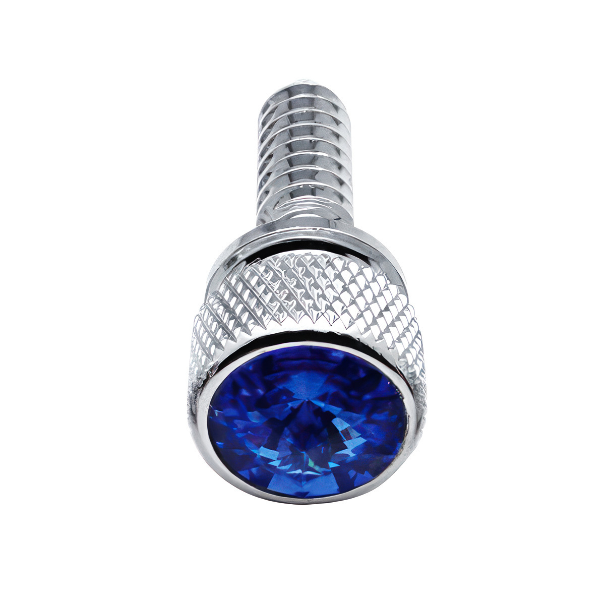 1/4"-20 Knurled Head Dash Screw For Peterbilt - Blue Crystal (14-Pack) - Thumbnail 3