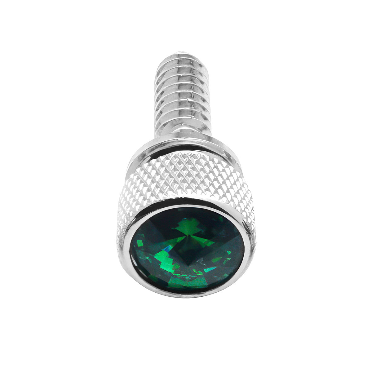 1/4"-20 Knurled Head Dash Screw For Peterbilt - Green Crystal (14-Pack) - Thumbnail 3