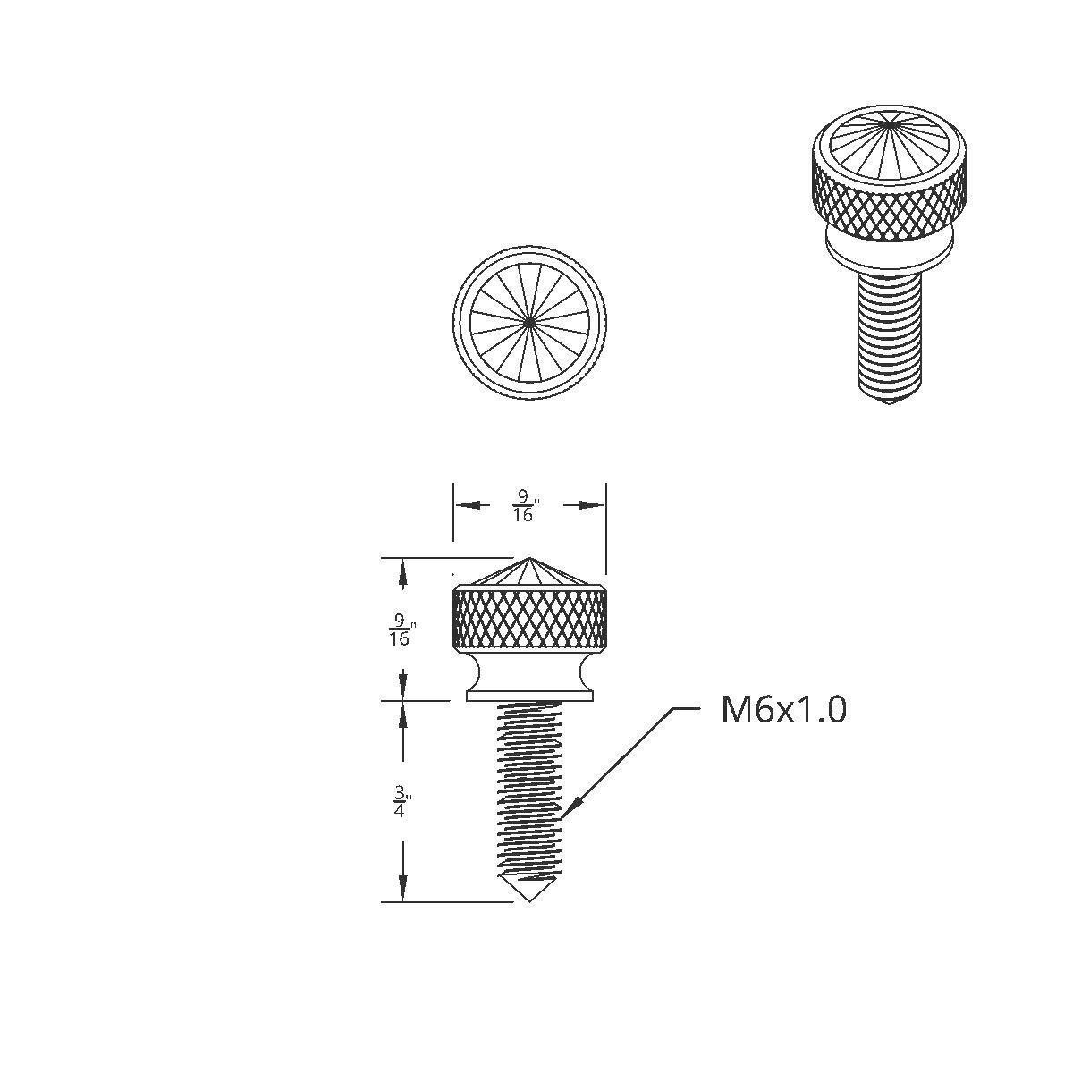 3/4" Short M6 Dash Screw With Crystal For Kenworth - Green Crystal (2-Pack) - Thumbnail 2