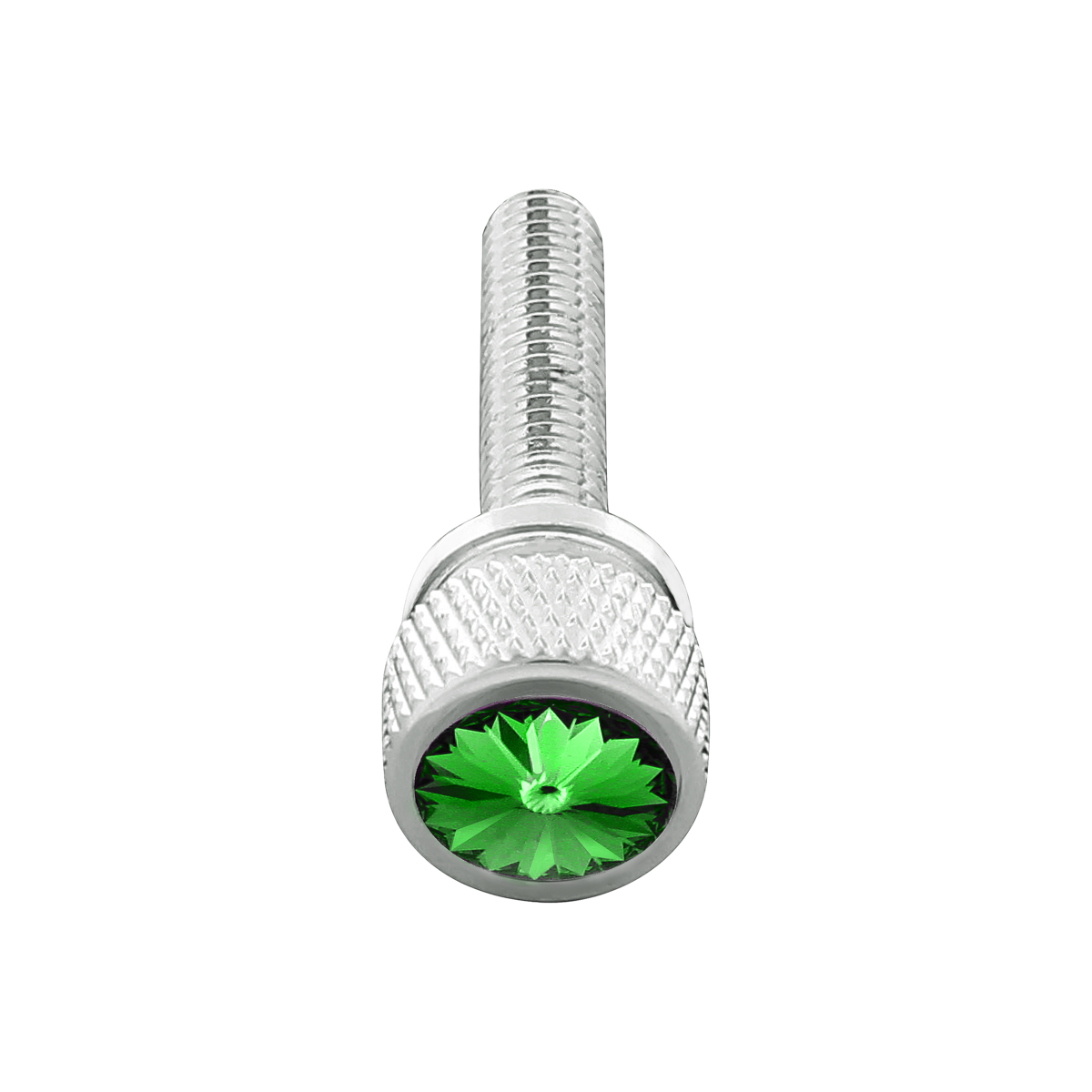 1-3/16" Long M6-1.0 Dash Screw With Crystal For Kenworth - Green Crystal(12-Pack) - Thumbnail 3