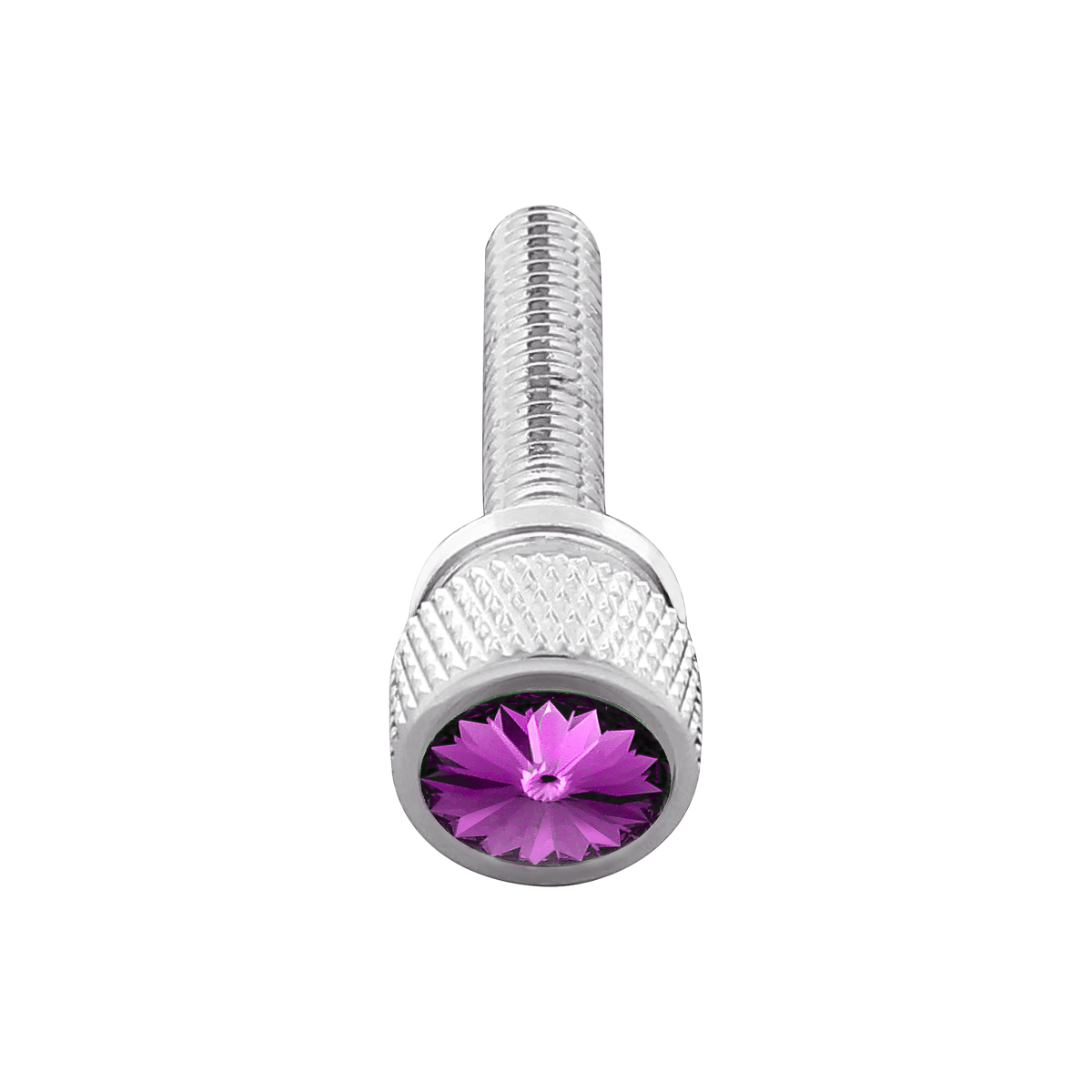 1-3/16" Long M6-1.0 Dash Screw With Crystal For Kenworth - Purple Crystal(12-Pack) - Thumbnail 3