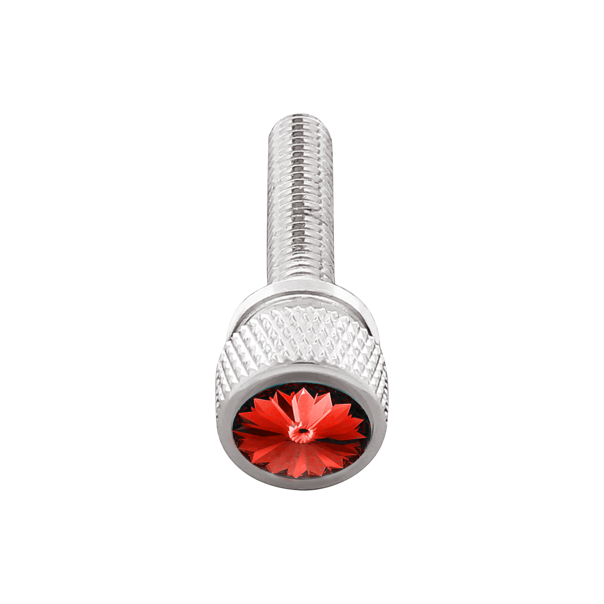 1-3/16" Long M6-1.0 Dash Screw With Crystal For Kenworth - Red Crystal(12-Pack) - Thumbnail 3