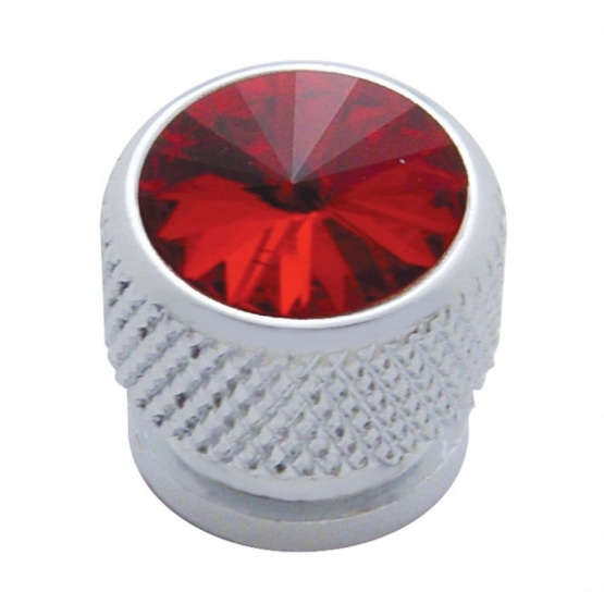 Chrome Bolt Head With Red Crystal (Card of 4)