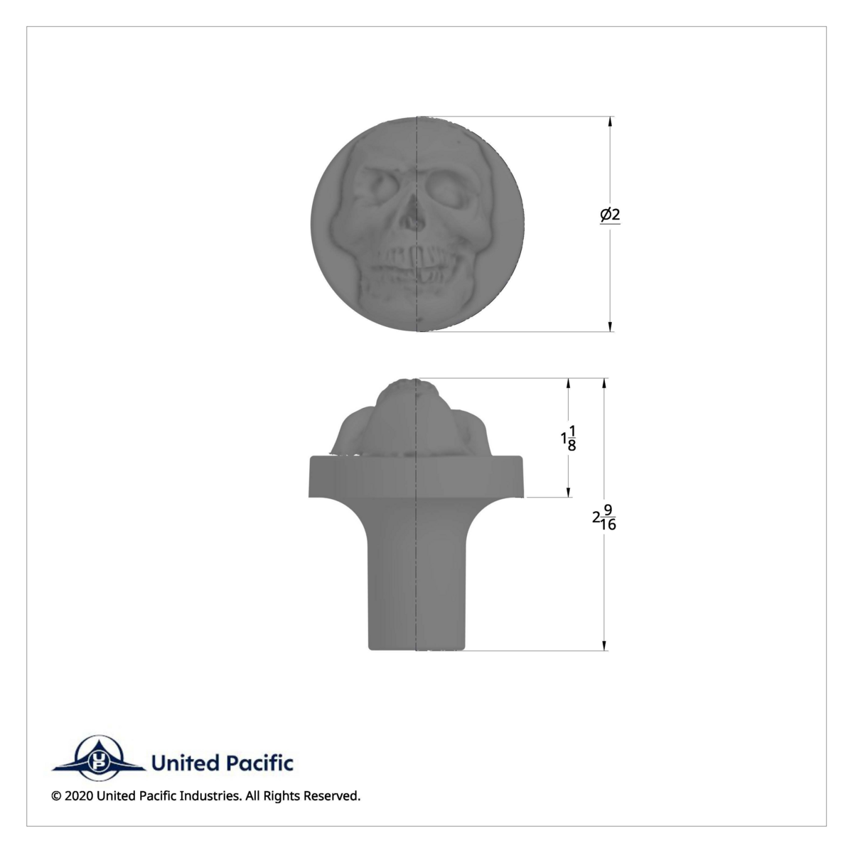 Skull Air Valve Knob - Cadmium Orange - Thumbnail 6