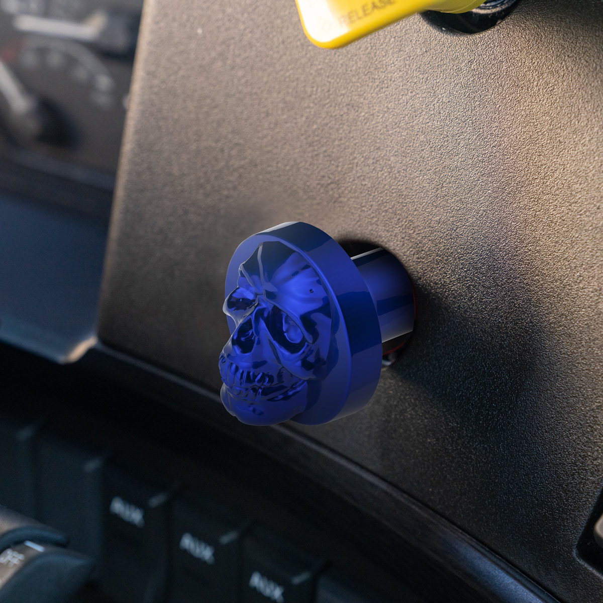 Skull Air Valve Knob - Indigo Blue - Thumbnail 4