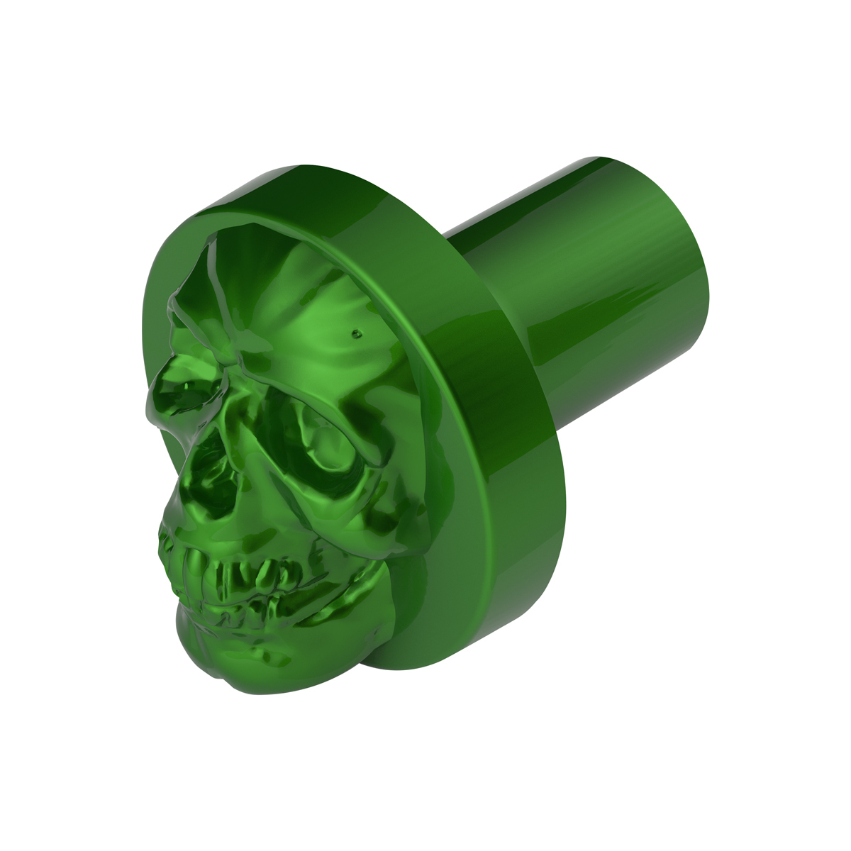 Skull Air Valve Knob - Emerald Green - Thumbnail 7